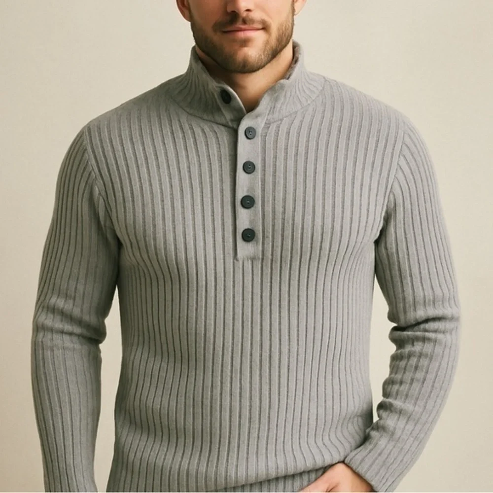 Vintage Banana Republic Gray Cotton Heavy Cable Knit Pullover L